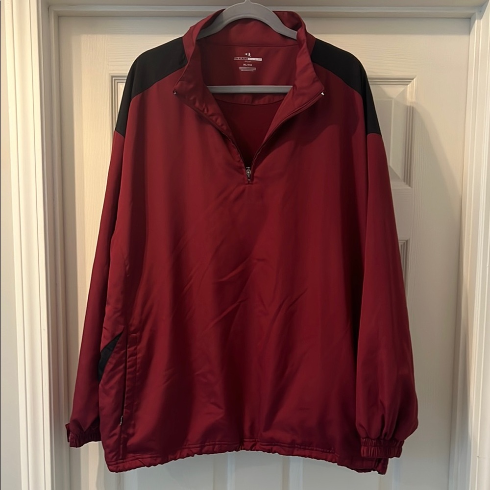 Grand Slam Golf Red and Black Quarter-Zip Pullover Windbreaker